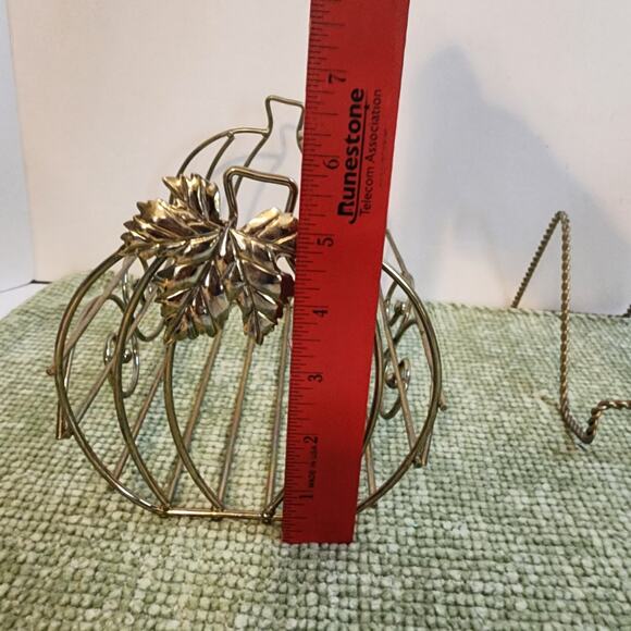Metal Pumpkin Wire Basket Fall Harvest Table Centerpiece Holder 7x7x6 - Picture 6 of 7